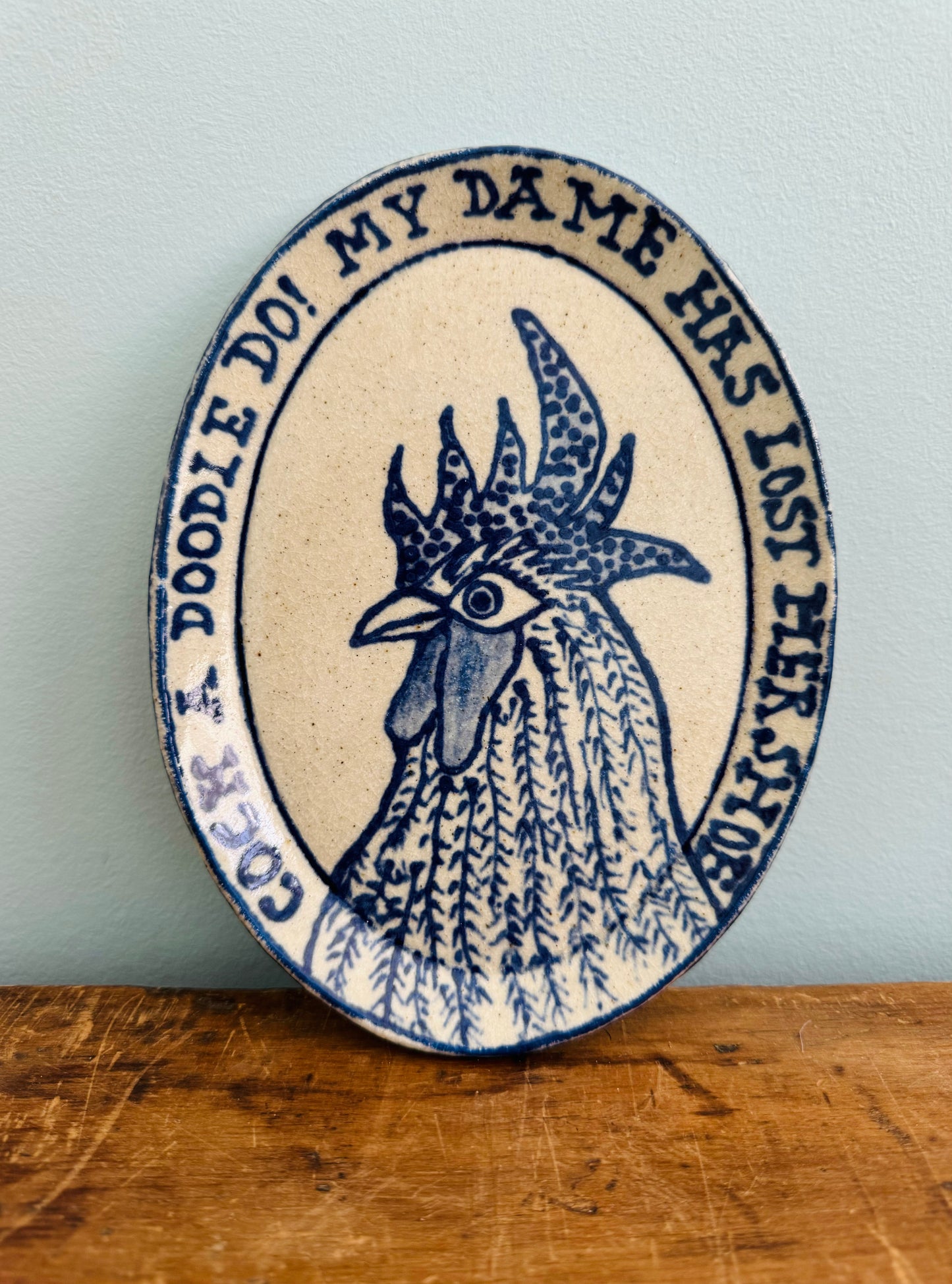 Side Plate, Small Serving Plate, Wall Hanging - Cock-a-doodle do