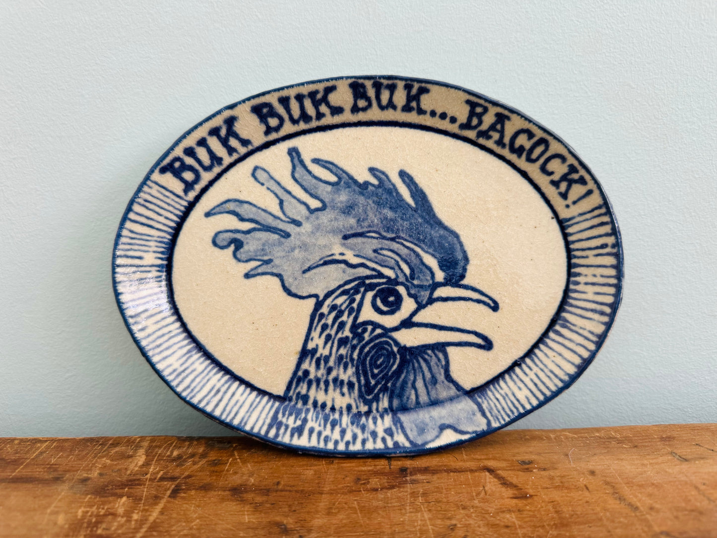 Side Plate, Small Serving Plate, Wall Hanging - Buk Buk Rooster