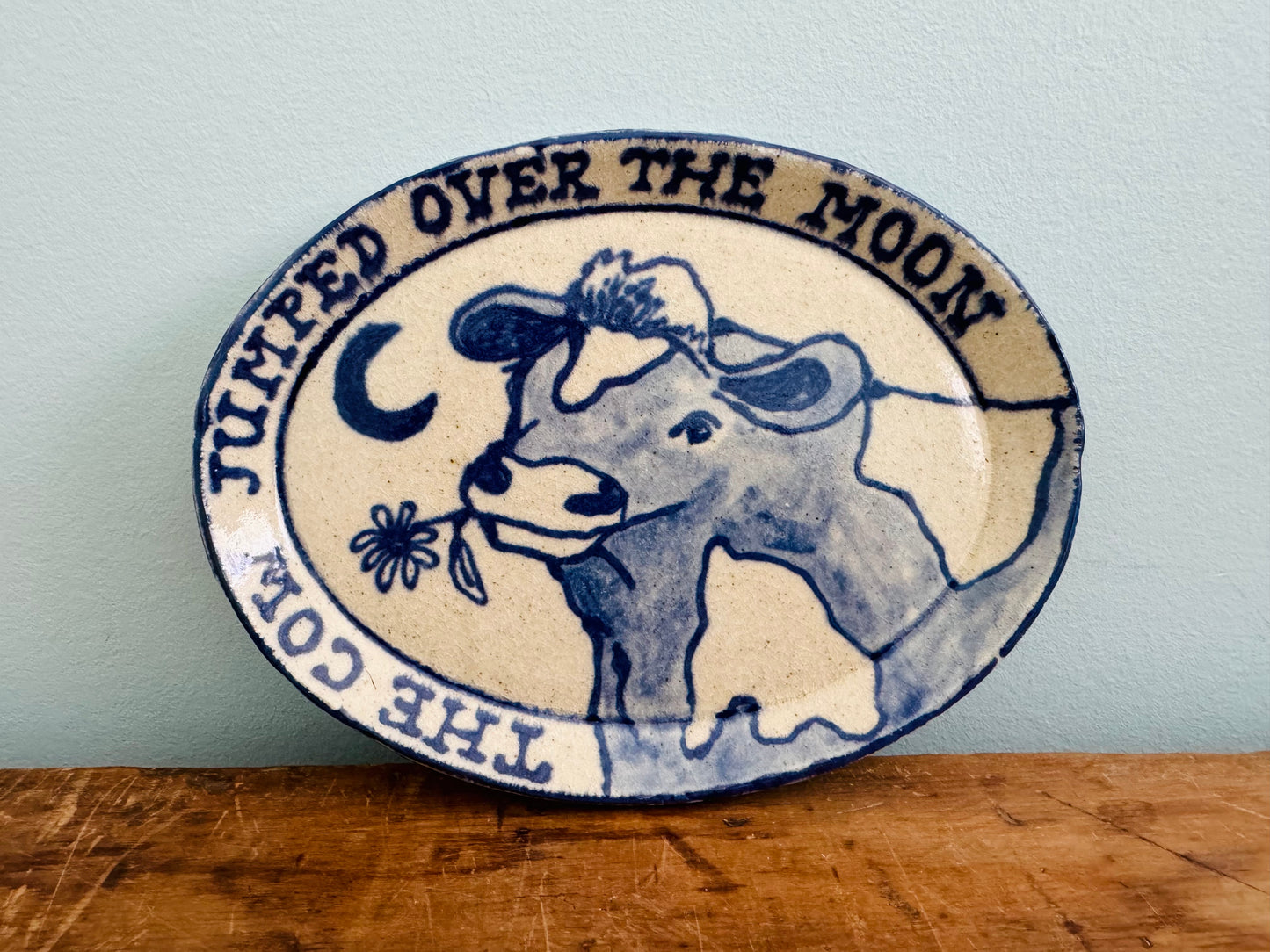 Side Plate, Small Serving Plate, Wall Hanging - The Cow Jumped Over the Moon