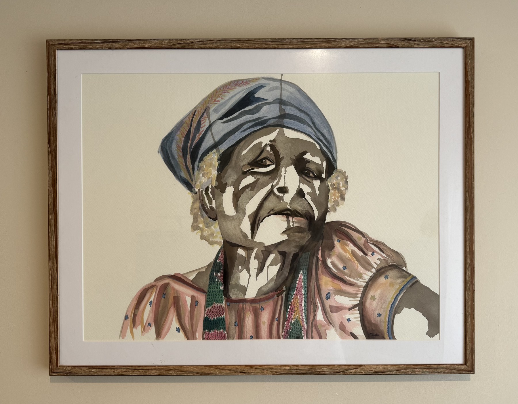 Portrait in a Grey Headwrap